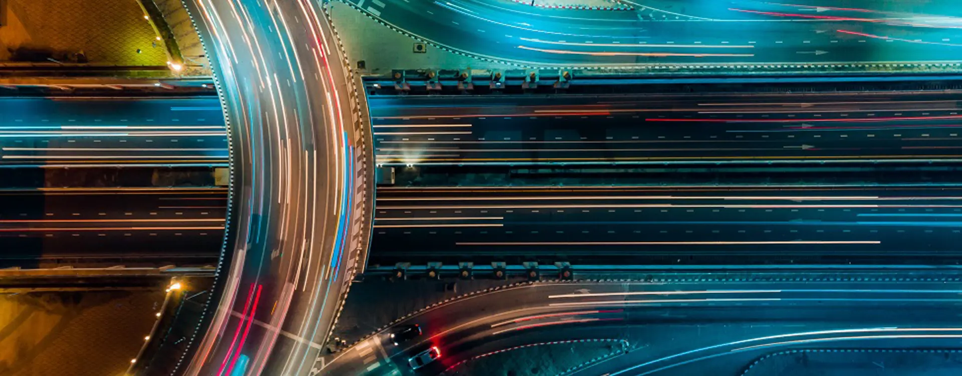 Stock image, motorway flyover at night
